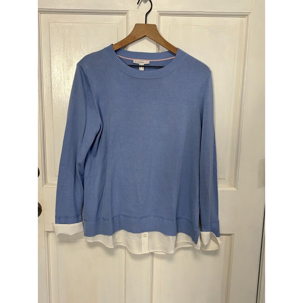 Isaac Mizrahi Live! Sweater Layered Shirt Size M Light Blue